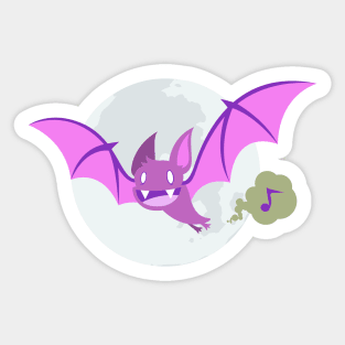 Funny Flying Farting Halloween Vampire Bat Sticker